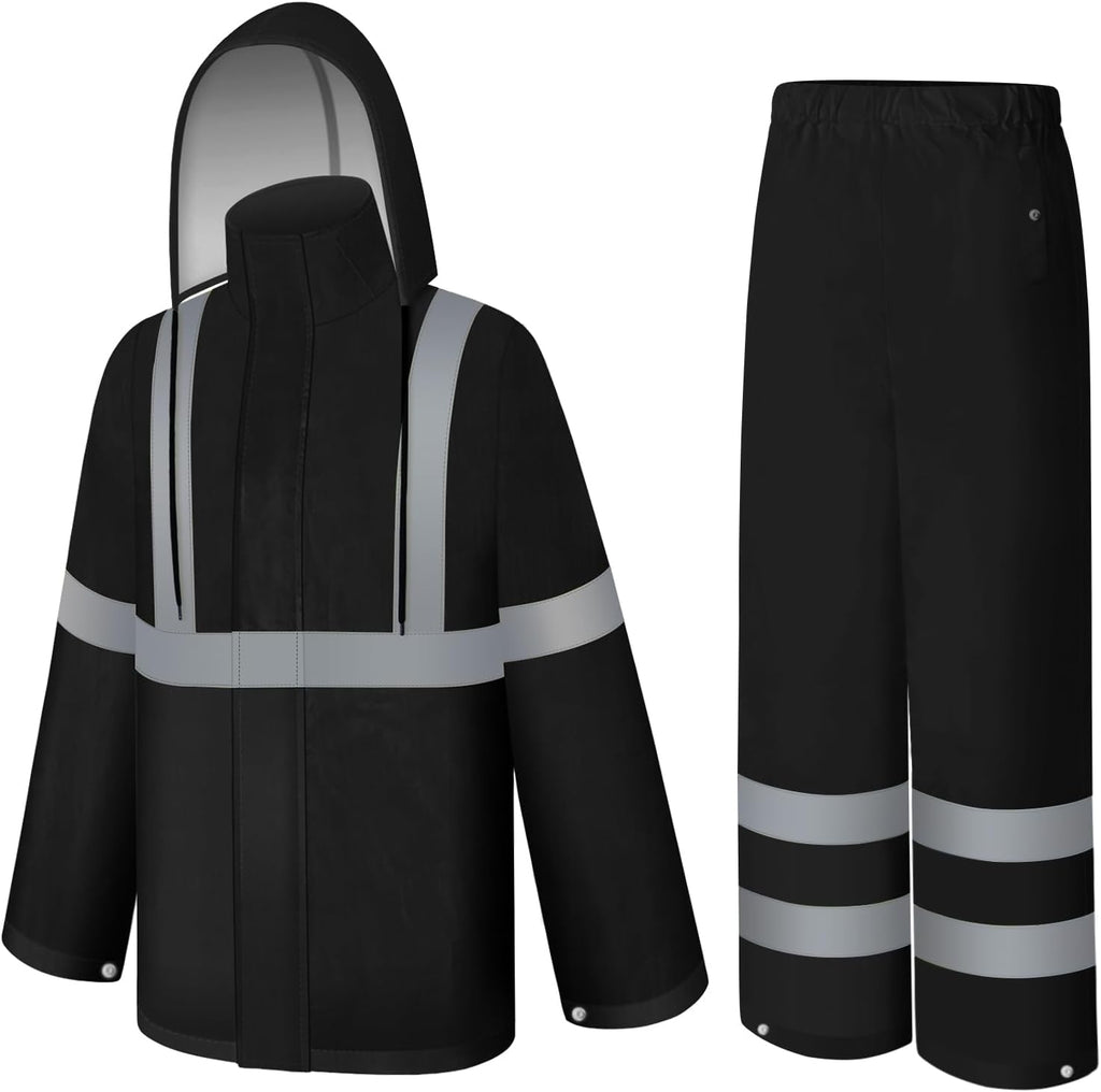 Reflective Rain Suit Pants, Safety Work Rain Gear, Orange, S-M