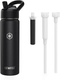 ICEWATER 24 oz Versatile Water Bottle, Regular & Filtered Straw with Filter
