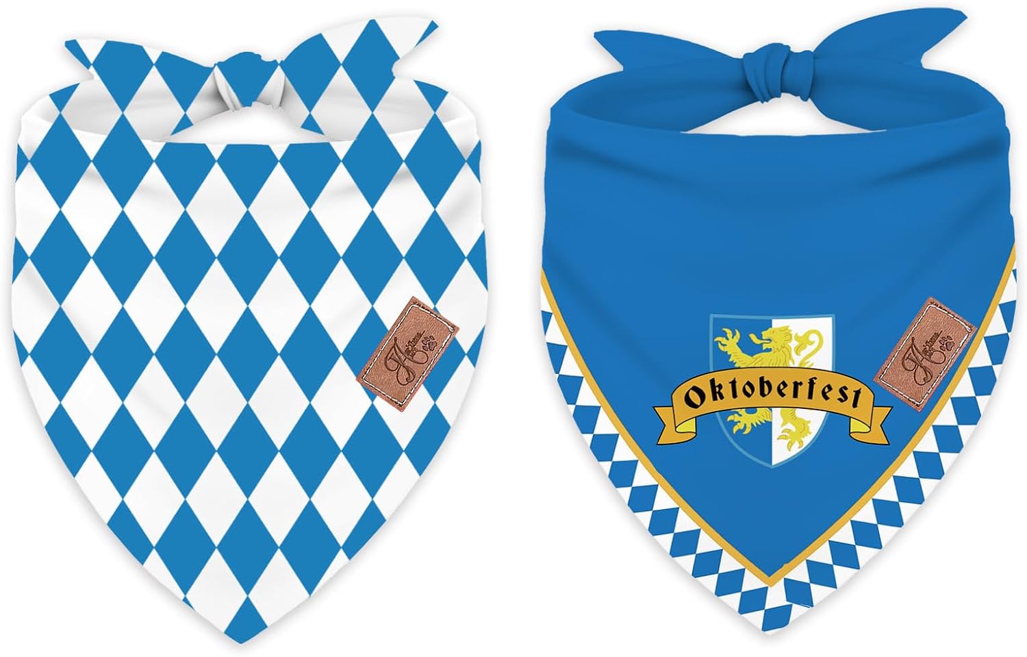 JarThenaAMCS 2Pcs Oktoberfest Dog Bandana German Bavarian Beer Triangle Pet Scarf Adjustable Pet Neckerchief for Medium Large Dog Cat Birthday Costume Accessories