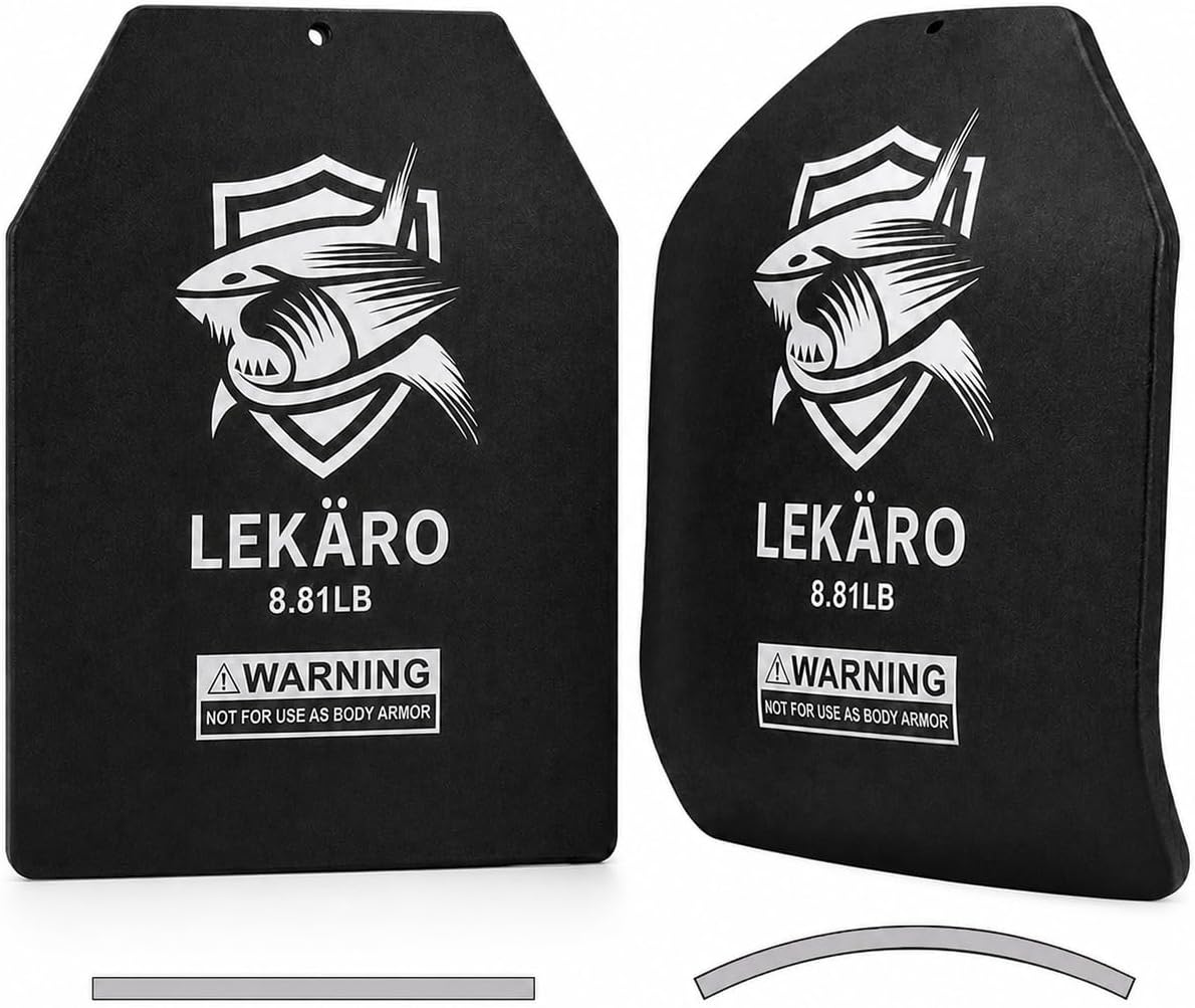 Weighted Vest Plates Set, Curved Front and Flat Back Weight Plates, 9.8 x 11 Inch, Ergonomic for Men and Women, Rust Resistant, CrossFit, Murph, Rucking, Strength Training