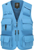 Hbufnha Outdoor Fishing Hunting Vest Multi Pockets Work Cargo Jacket