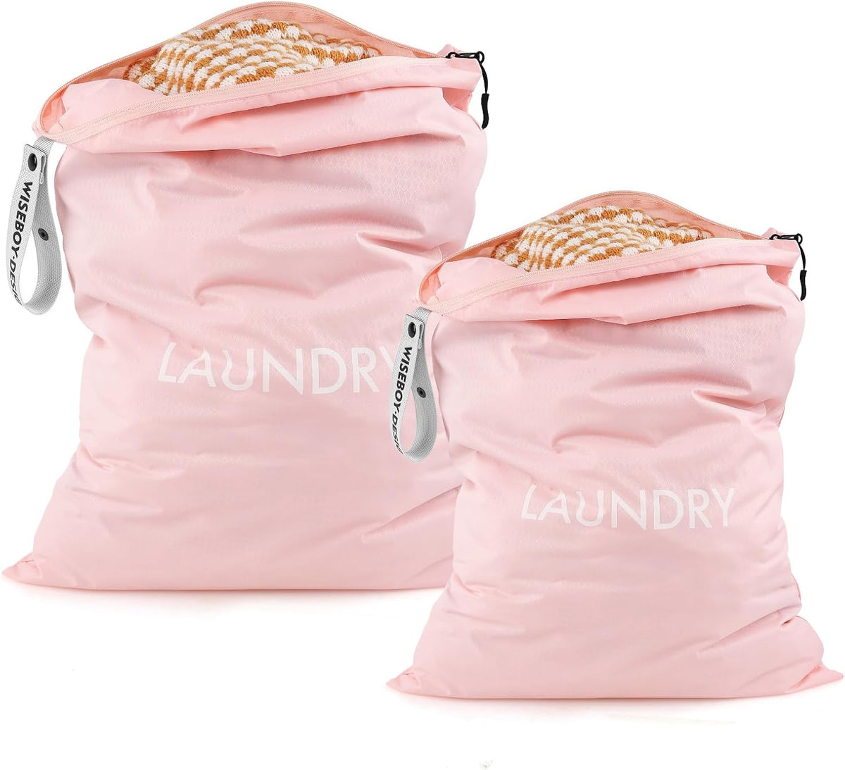 WiseBoy 2-Pack Travel Laundry Bags, Washable Wet Dry Bags for Gym