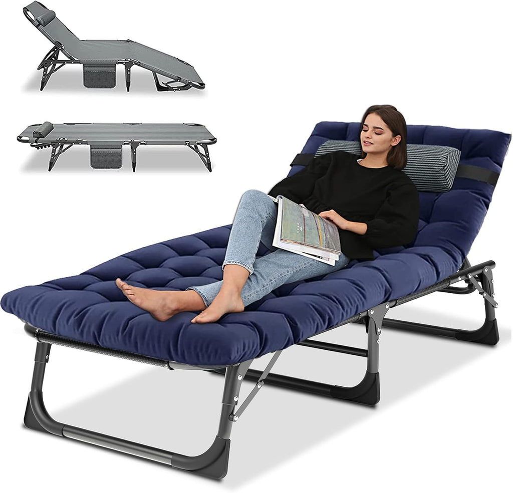 LILYPELLE Portable Folding Camping Cot with Mattress and Pillow for Adults