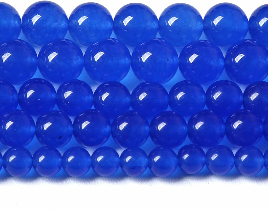 75PCS 10MM Deep Blue Chalcedony Natural Stone Loose Beads for Jewelry Making DIY Bracelet