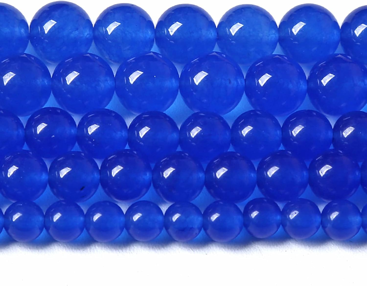 75PCS 10MM Deep Blue Chalcedony Natural Stone Loose Beads for Jewelry Making DIY Bracelet