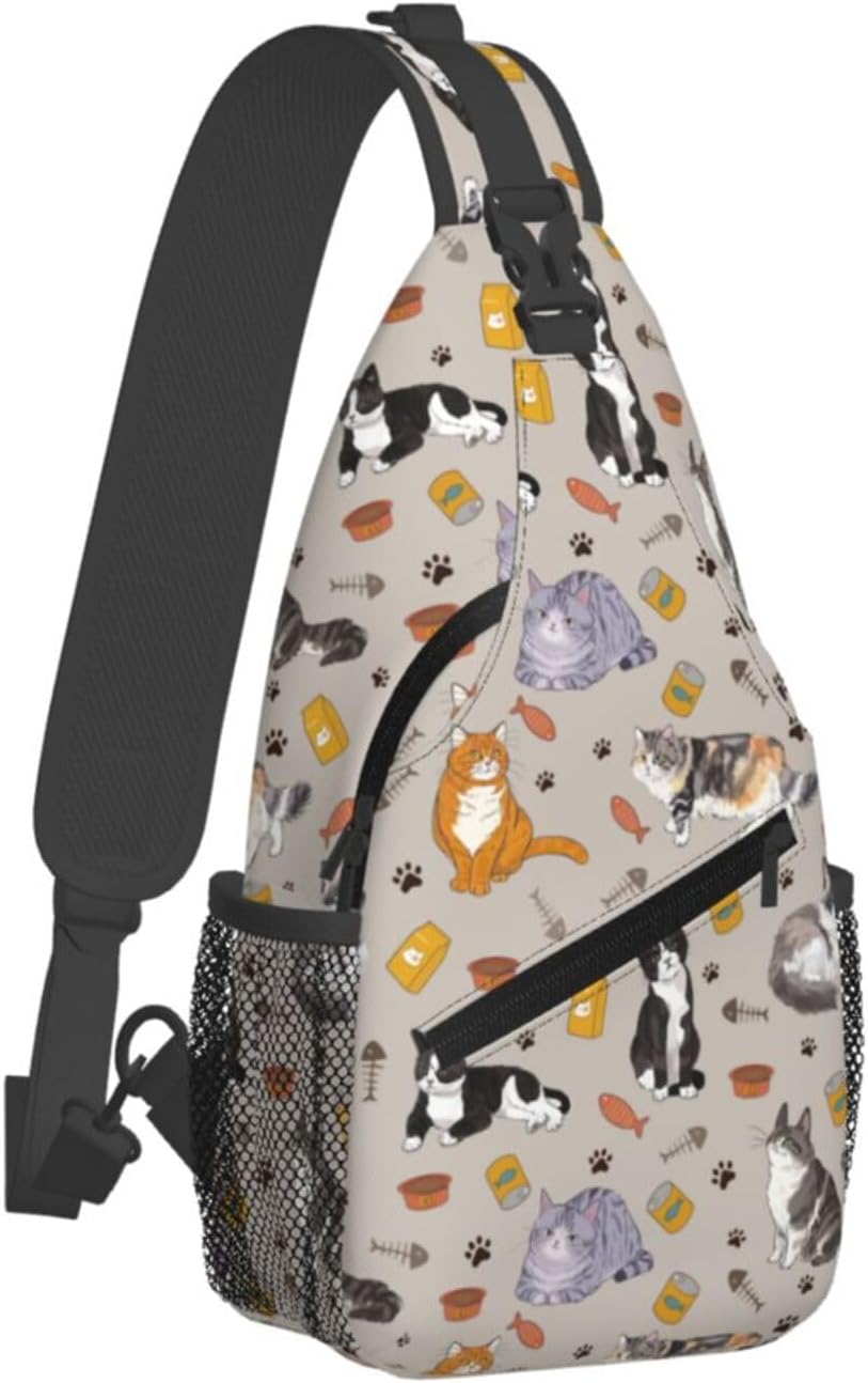 Sling Daypacks,adjustable Rope Crossbody One Shoulder Bag Travel Hiking Cycling for Men Women Gift…