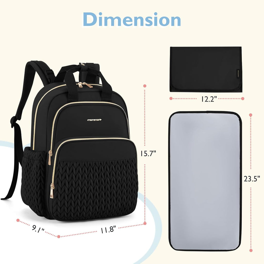 mommore Diaper Bag Backpack, Large Travel Baby Bag for Daily Essentials