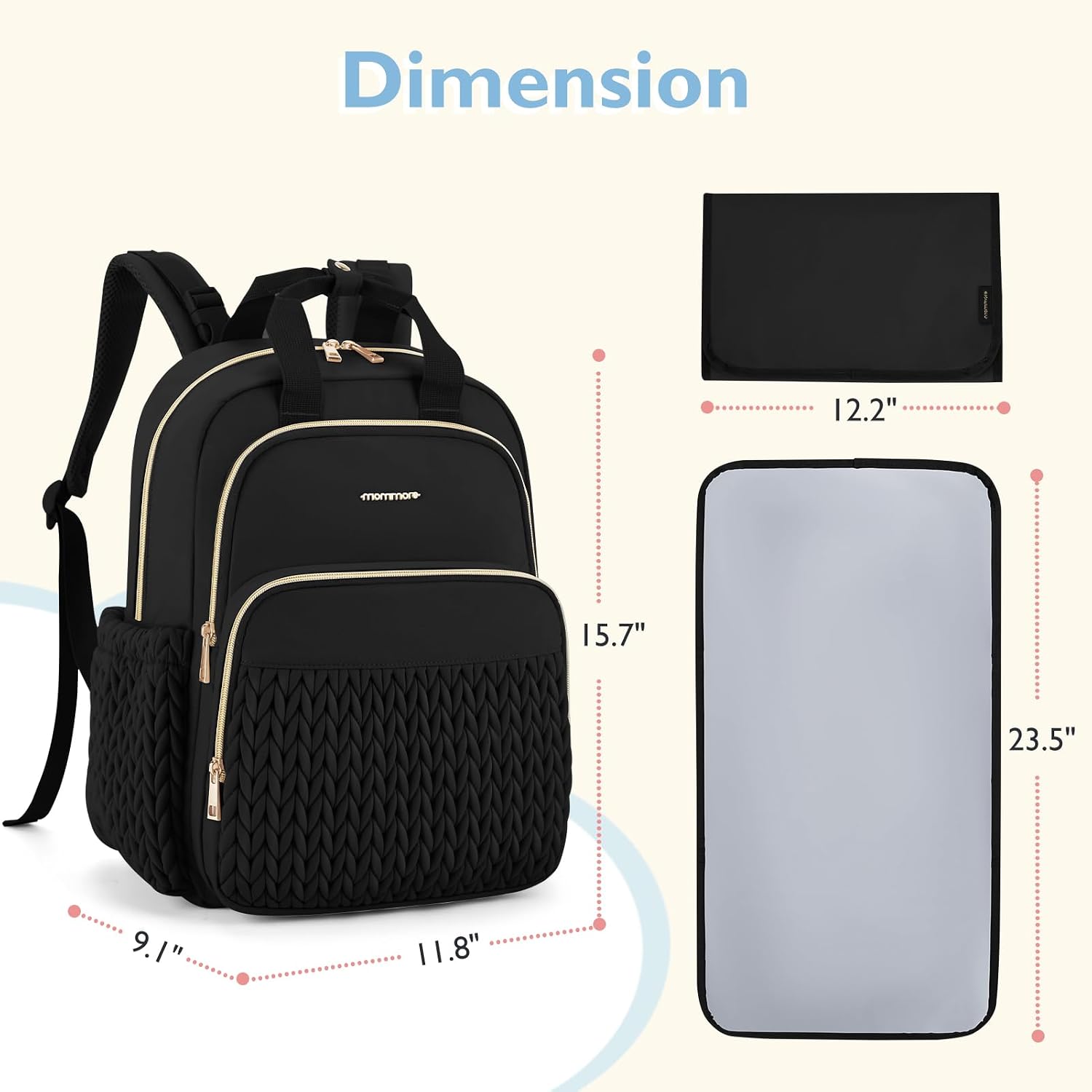 mommore Diaper Bag Backpack, Large Travel Baby Bag for Daily Essentials