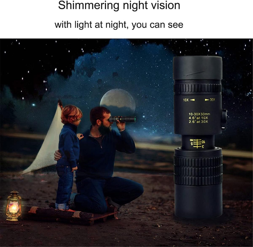 AISHFP 4K 10-300 X 40 MM Telescope, Super Zoom High Power Scope Night Vision Waterproof Military Monoculars Telescope for Camping Travelling,No Tripod