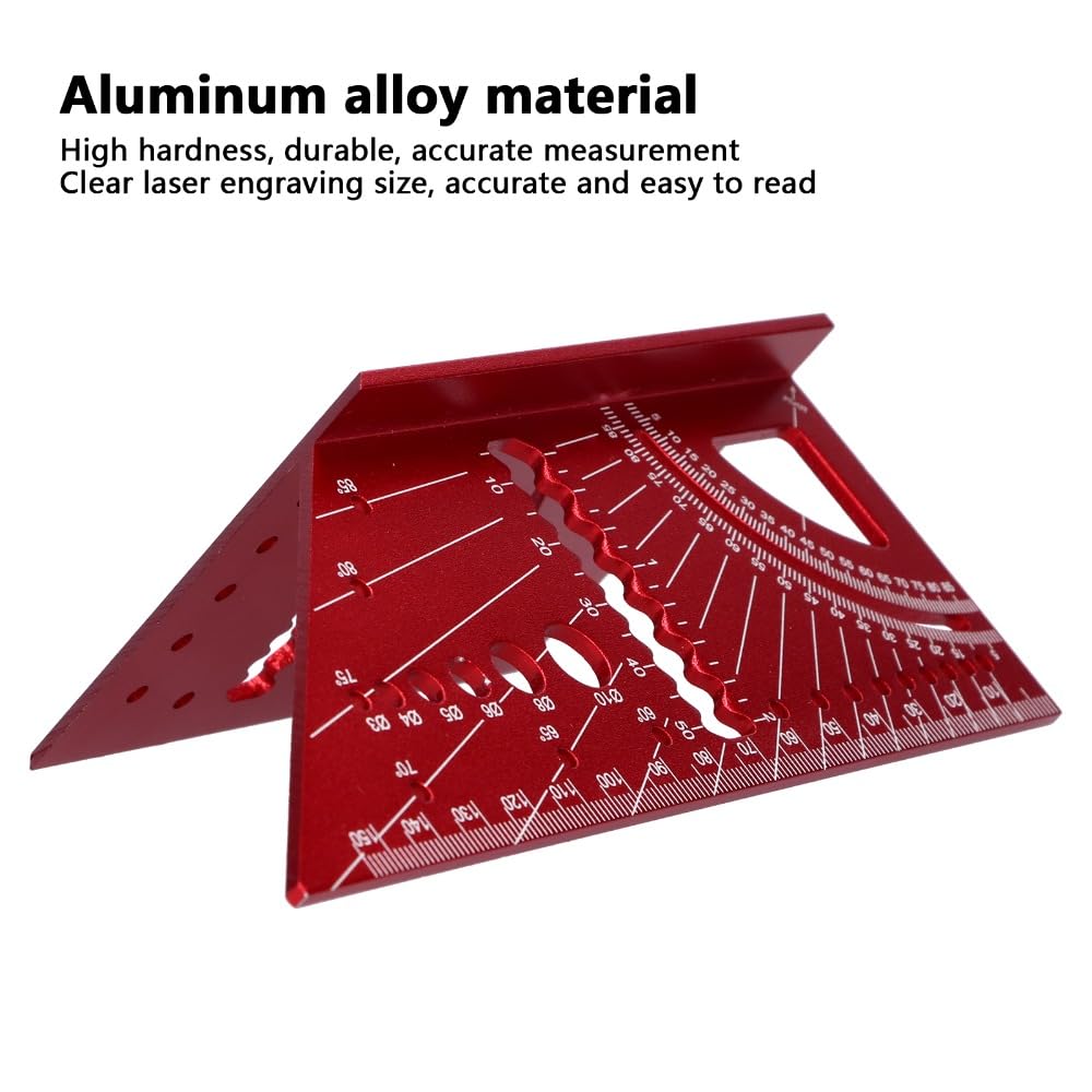 Aluminum Alloy Woodworking Ruler 150mm | 45/90 Degree Angle Measuring Tool with Etched Marking for Carpentry and Drilling Guide
