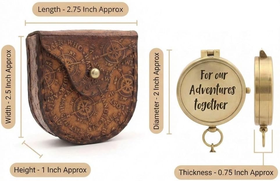 Compass Gift for Mom/Dad, Vintage Pocket Compass Engraved with Go Confidently Customized Gifts for Women/Men, Baptism 2026 Communion Christian Luxury Gift, Anniversary or Keepsake