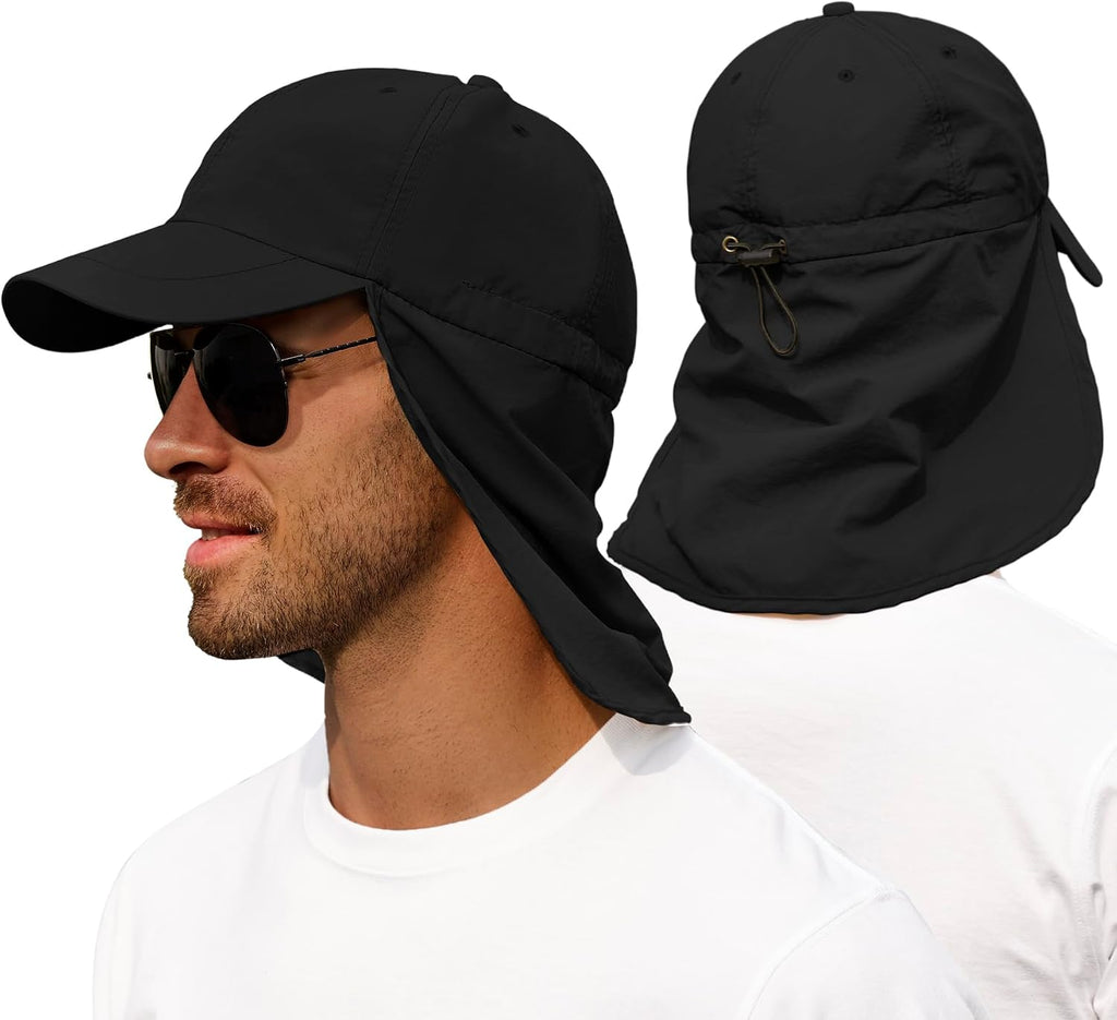 Zando UPF 50+ Sun Hats with Neck Flap for Men, Baseball Cap
