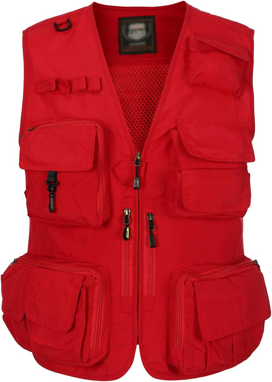 Hbufnha Outdoor Fishing Hunting Vest Multi Pockets Work Cargo Jacket