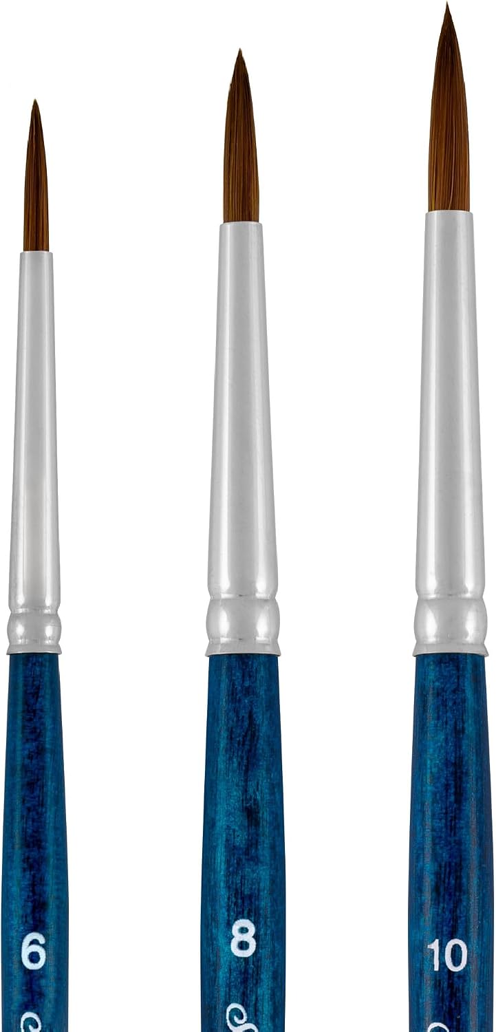 Silver Brush Limited BelleAqua Cats Tongue Pro Watercolor Brush Set, 3pc