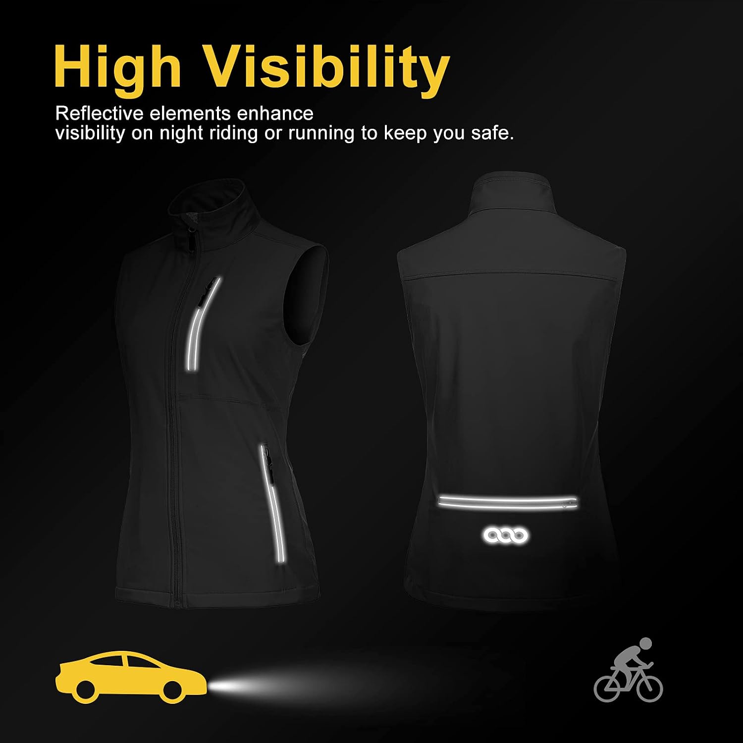 33,000ft Women's Lightweight Running Vest with 6 Pockets for Travel Golf