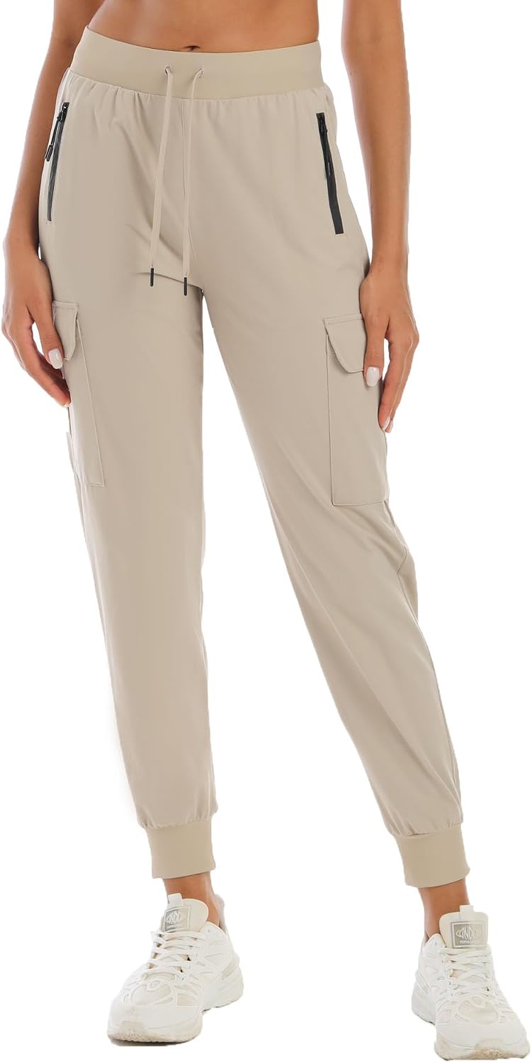 Womens Cargo Hiking Pants with 4 Pockets Lightweight Water Resistant
