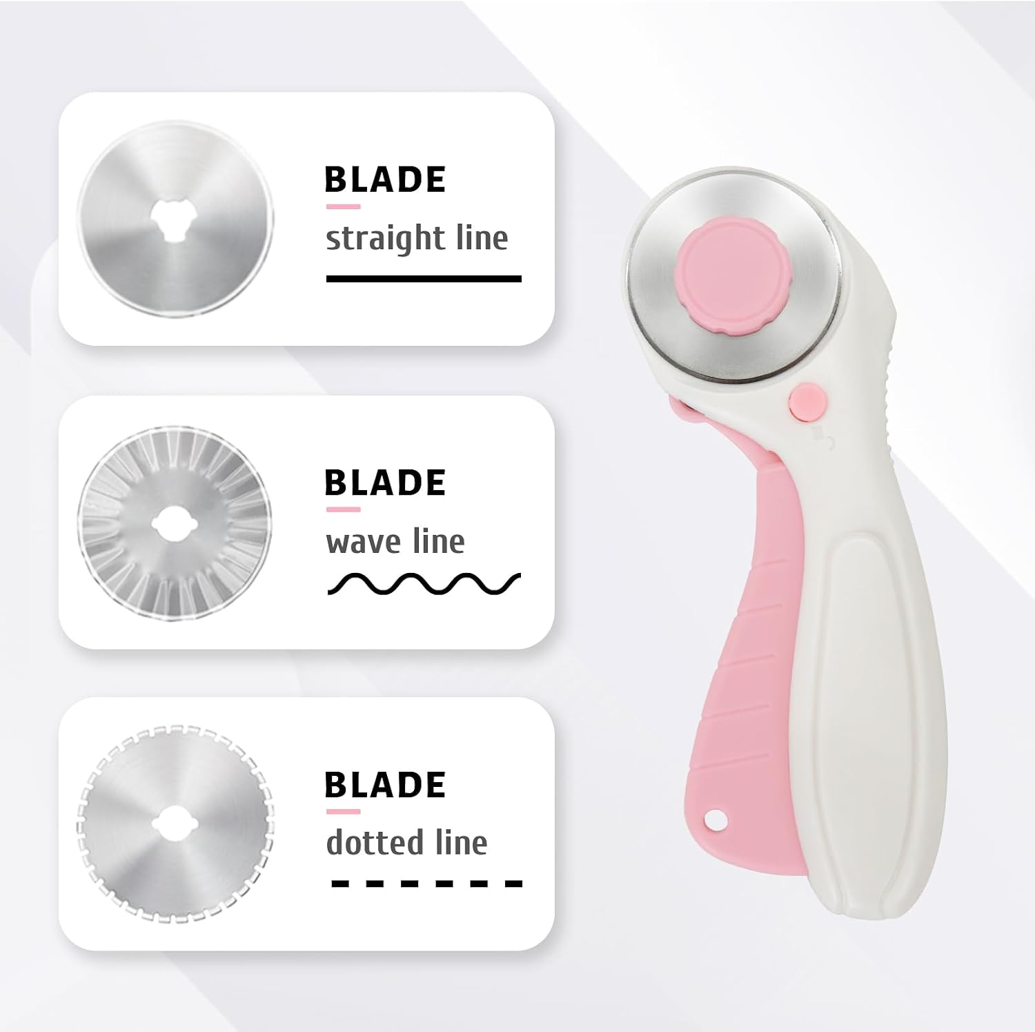 MANUFORE Left-Handed Fabric Sewing Scissors and Rotary Cutter with Blades