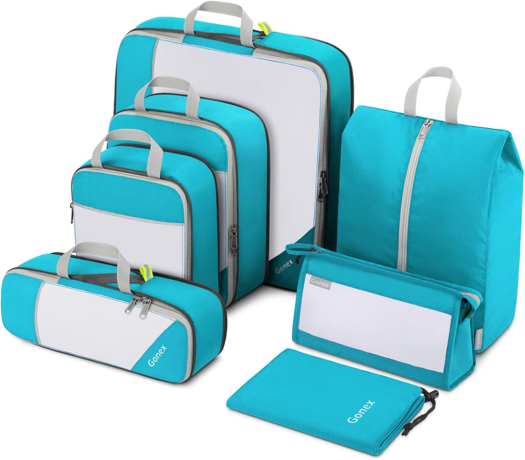 Gonex Compression Packing Cubes for Travel, Mesh Bags Luggage Organizers