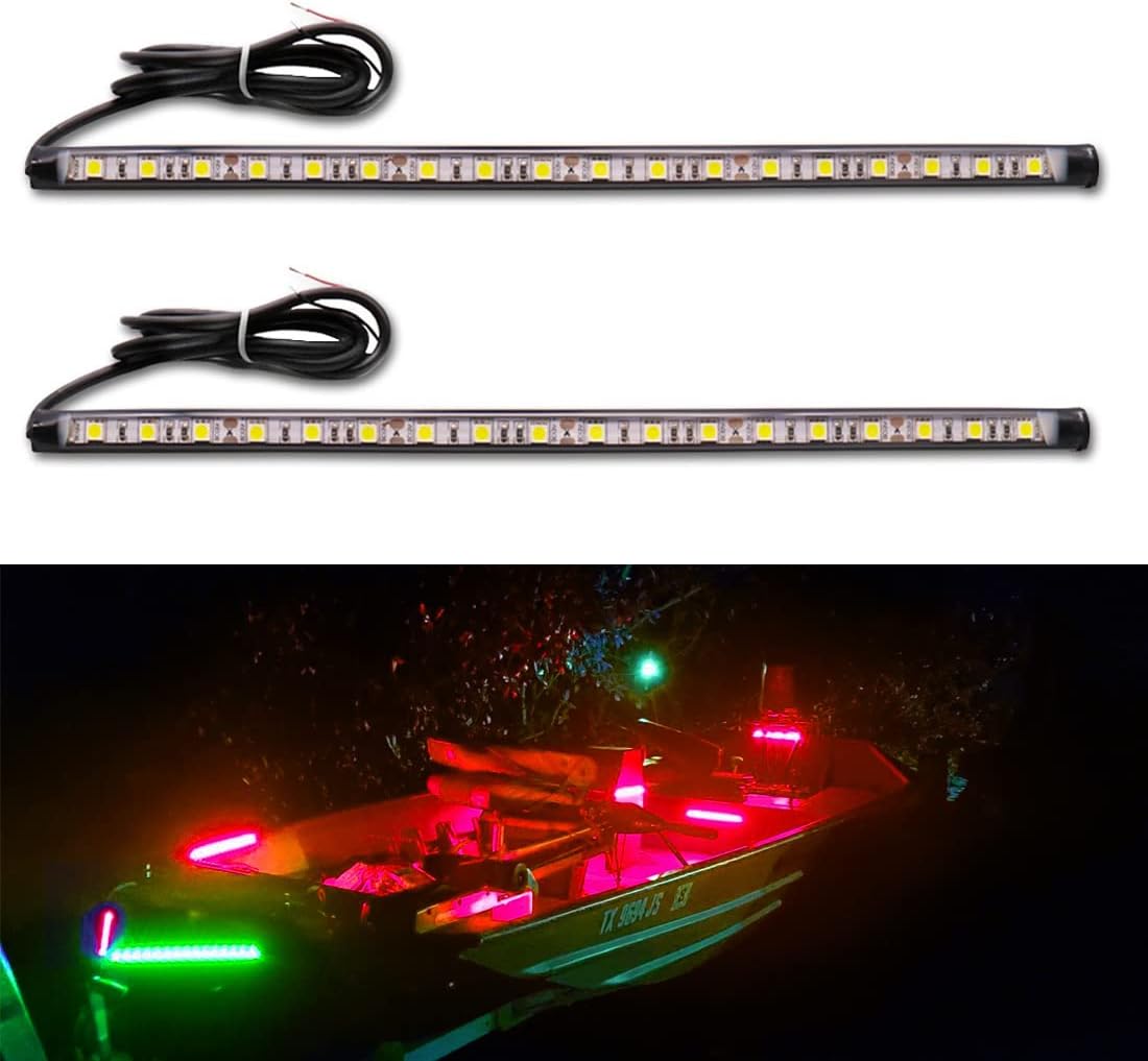 Navigation Lights For Boats Led, Boat Red and Green Bow Lights, Boat Night Fishing Lights, Deck Lights, IP67 Waterproof for Pontoon Boat Bas Boat Dinghy Kayak Jon Boat Yacht