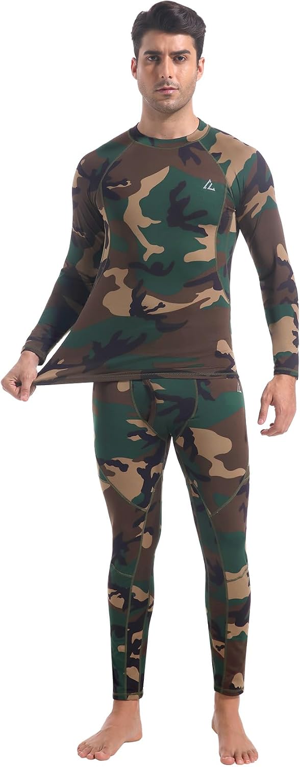 Mens Thermal Underwear Long Johns Set Cold Weather Hunting Base Layer