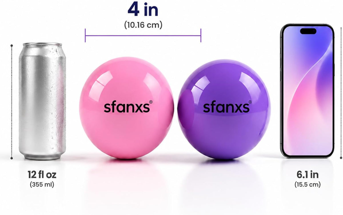 2 Pack Hip Flexor Release Ball Set with Pump, 4 Inch