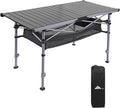 Ablazer Adjustable Aluminum Camping Table, 48.8-Inch Roll-Top