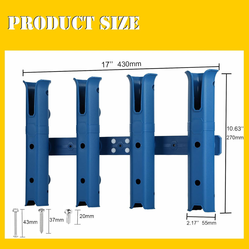 GearTrust Fishing Rod Holders, 4 Rod Holder for Boat Golf Cart & Garage