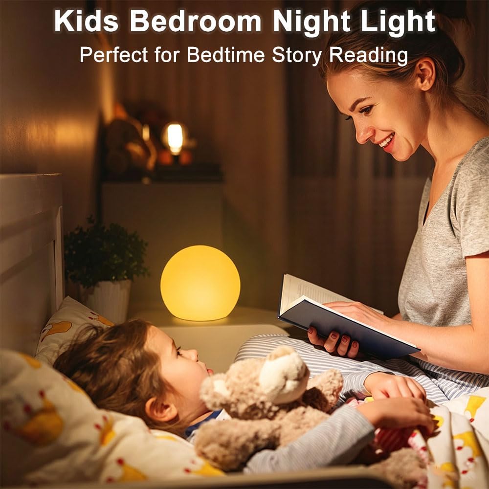 8-in LED Glowing Ball Light, Dimmable LED Globe Orb Light Mood Lamp for Kid