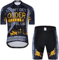 Men Cycling Jersey Set Cycle Short Sleeve Shirt and 3D Cushion Shorts Padded Suit Biking Top