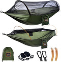 AnorTrek Professional Camping Hammock with Mosquito Net, Lightweight Portable Double Hammock with Two 10 FT Hammock Tree Straps, 230T Nylon Hammock for Camping, Hiking, Yard, Backpacking