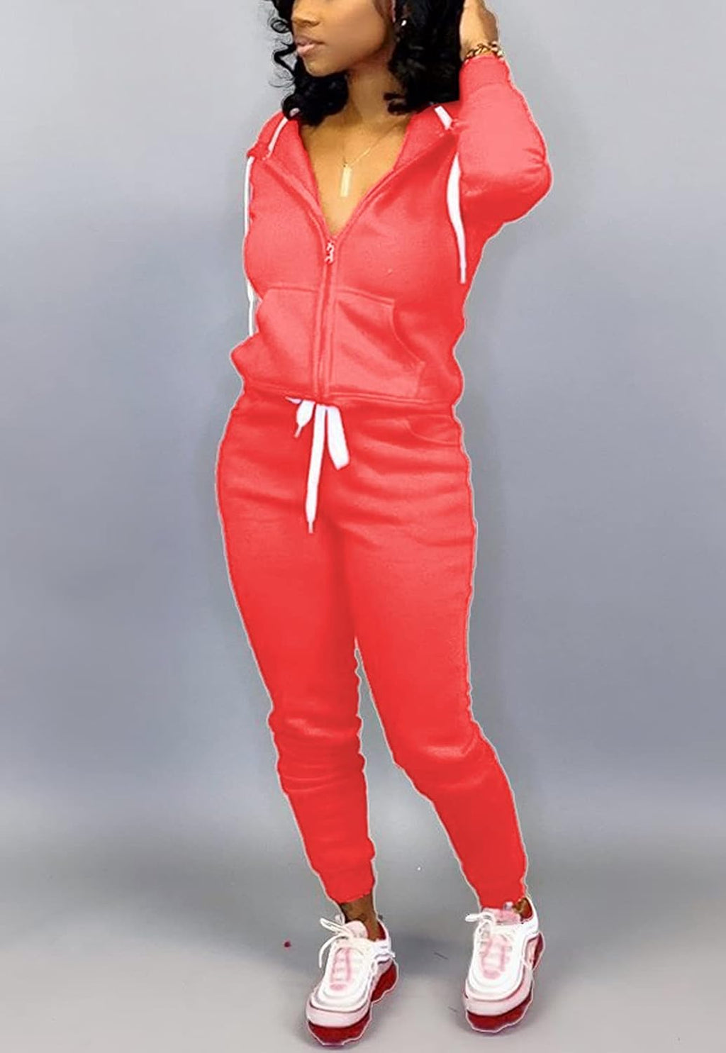 Mrskoala Two Piece Outfits for Women Tracksuit Sweat Suits Workout Sets Loungewear with Pocket