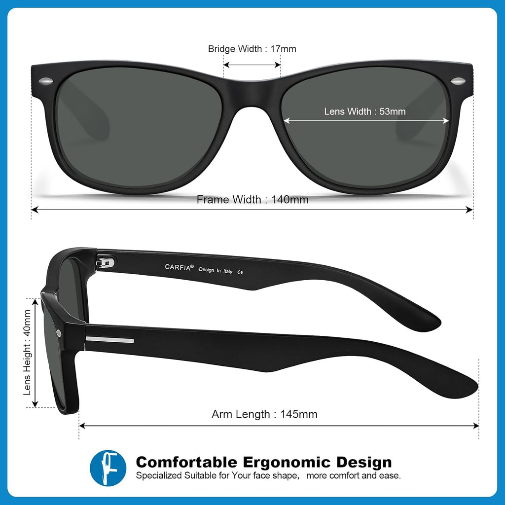 CARFIA Polarized Sunglasses Men Womens UV Protection,TR90 Lightweight Frame Sports Life Style Outdoor Running Sun Glasses