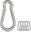 sprookber Stainless Steel Spring Snap Hook Carabiner - 304 Stainless Steel Caribeener Clips, Set of 6