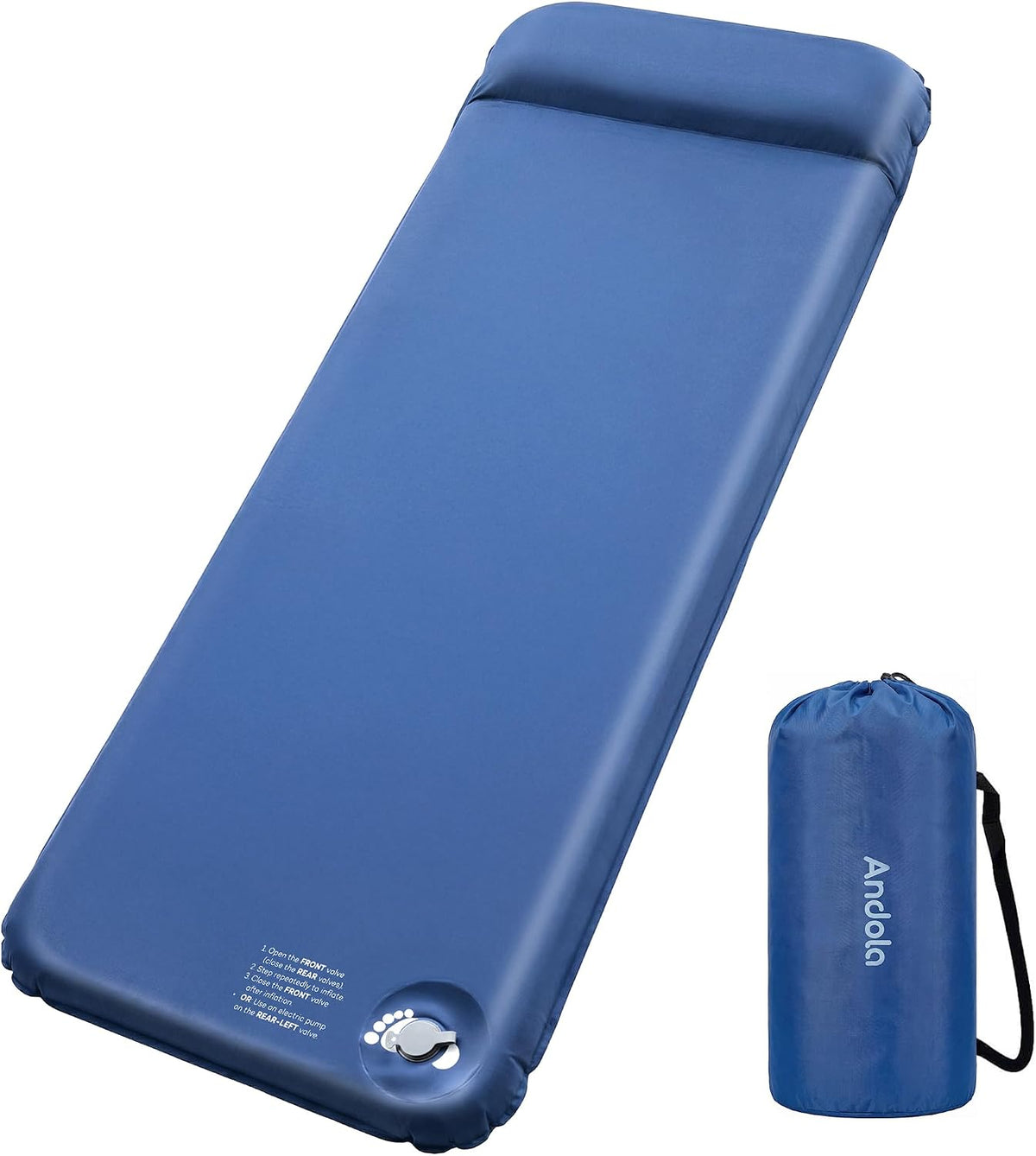 Self-Inflating Sleeping Pad, Foam Camping Mattress with Pillow