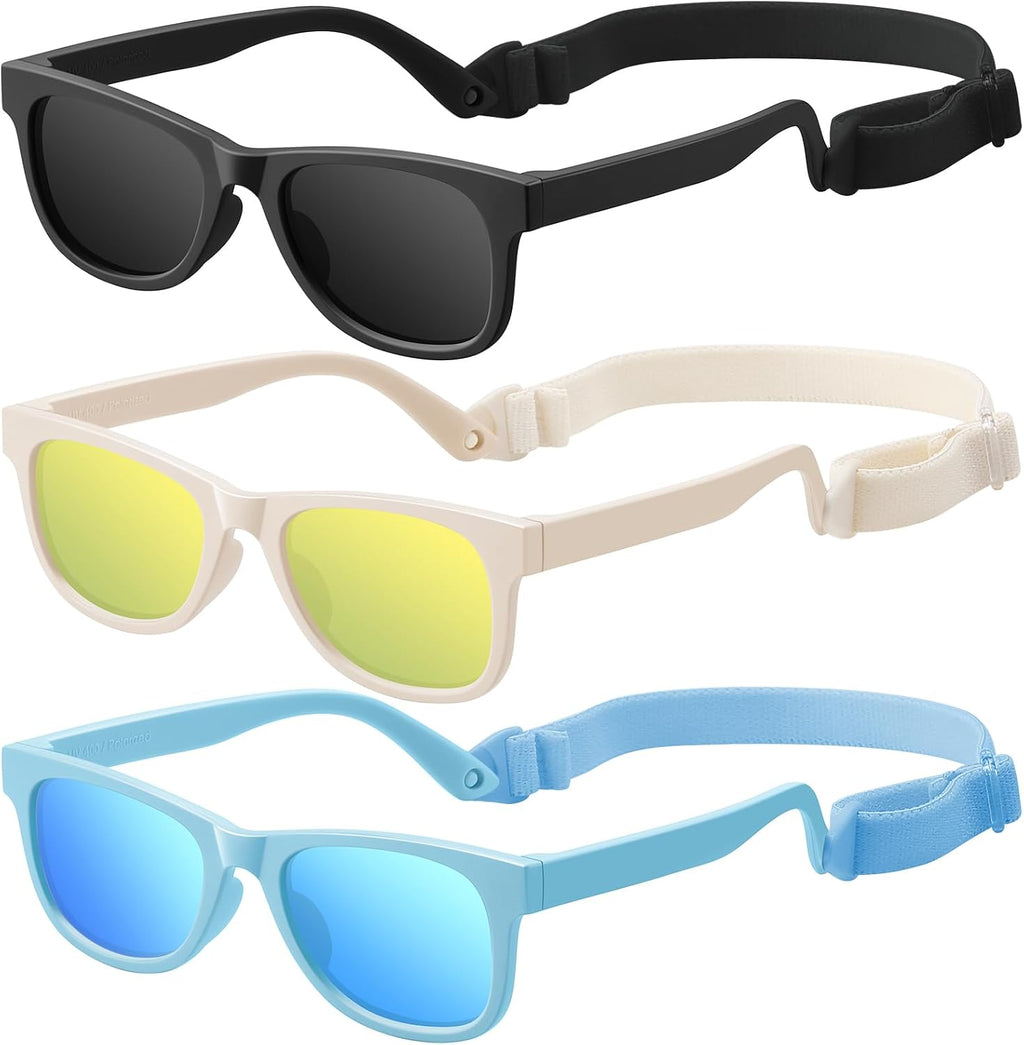 Baby Infant & Toddler Sunglasses with Strap, Boys & Girls 0-24Months, UV400
