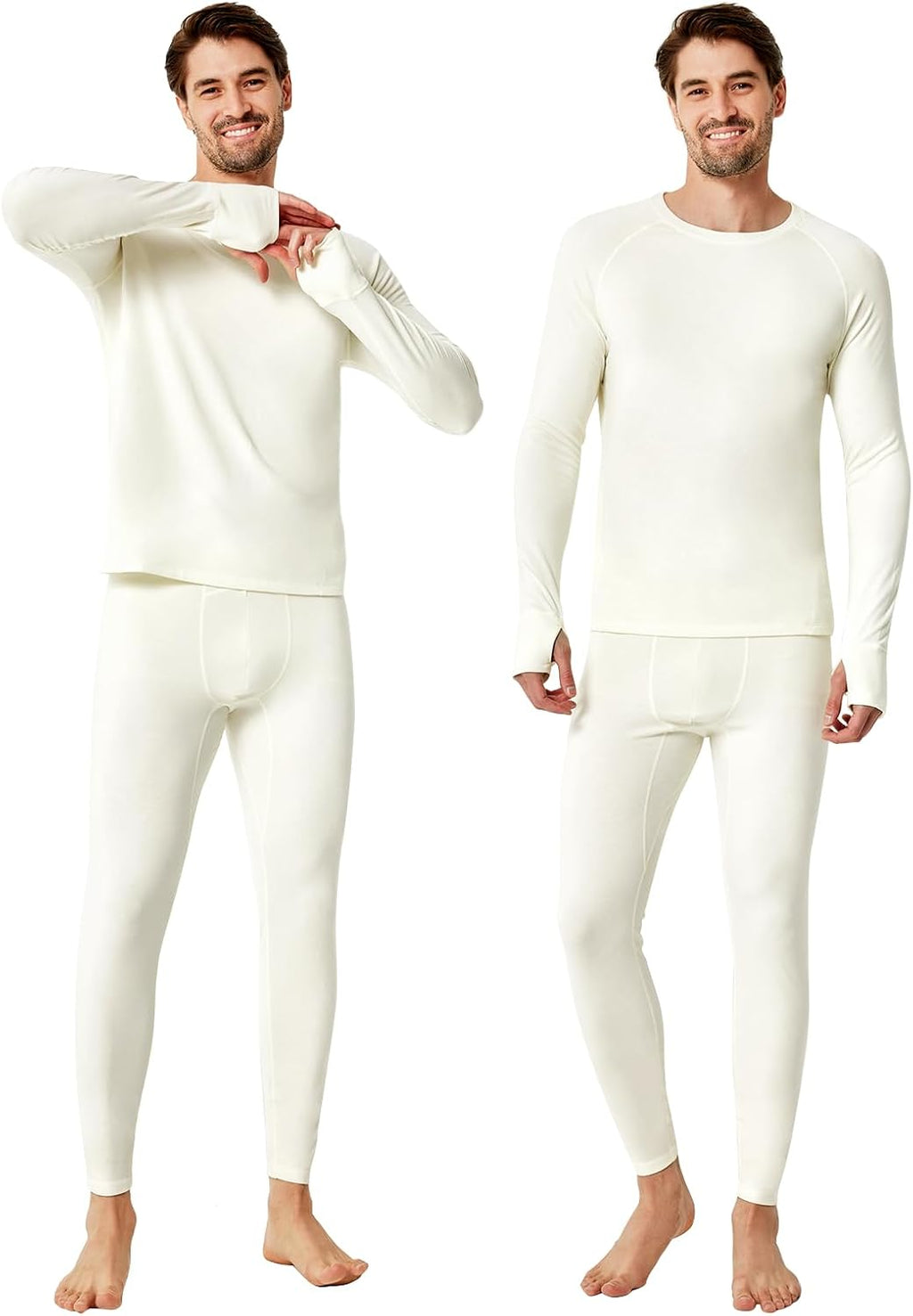 Thermal Underwear for Men - 2 Styles: 185g Lightweight Thin Base Layer & 220g Midweight Micro-Fleece Lined Long Johns