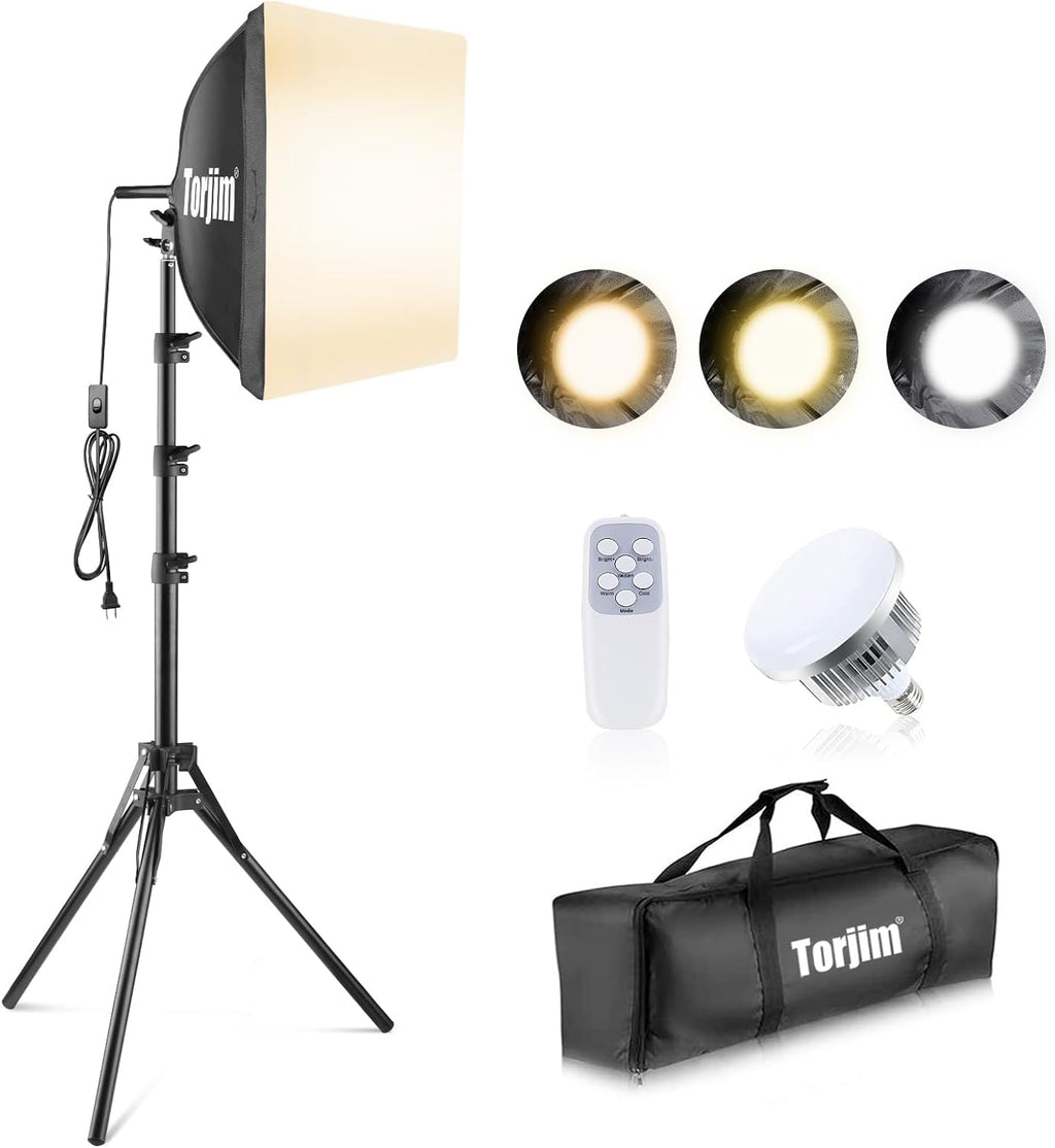 Torjim Softbox Photography Lighting Kit | 16" X 16" & 85W LED Studio Light