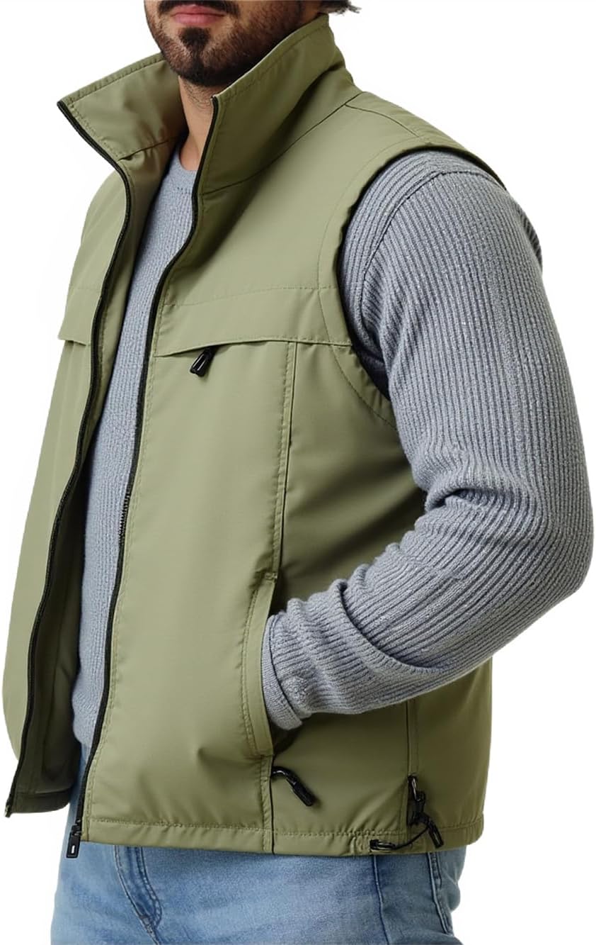 Men's Fishing Vest Utility Casual Lightweight Outdoor Vest Work Fish Photo Travel Sleeveless Jackets Vest