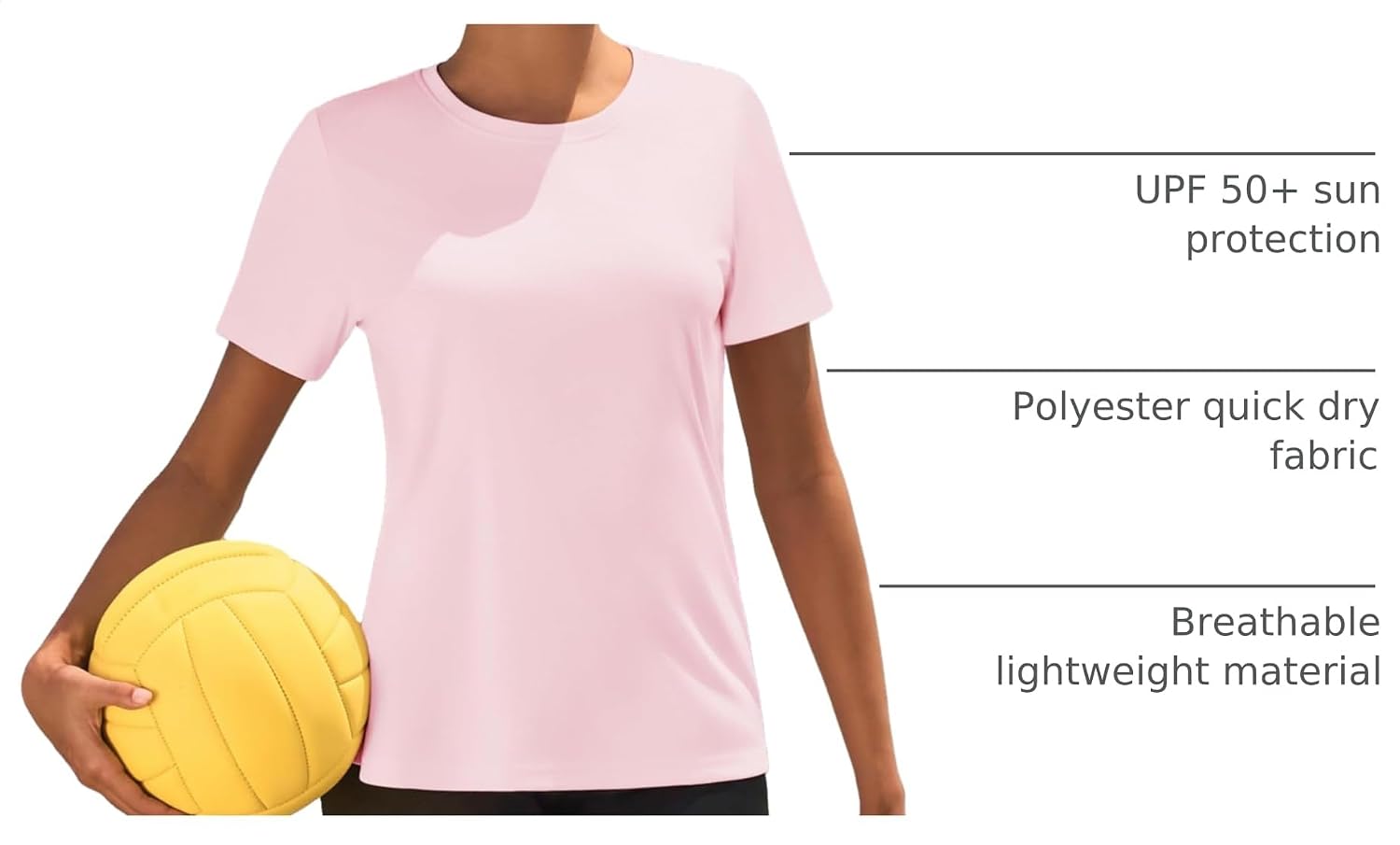 TACVASEN Women's Short Sleeve Workout Shirts UPF 50+ Sun Protection Quick Dry Athletic Tops for Running Gym Tee