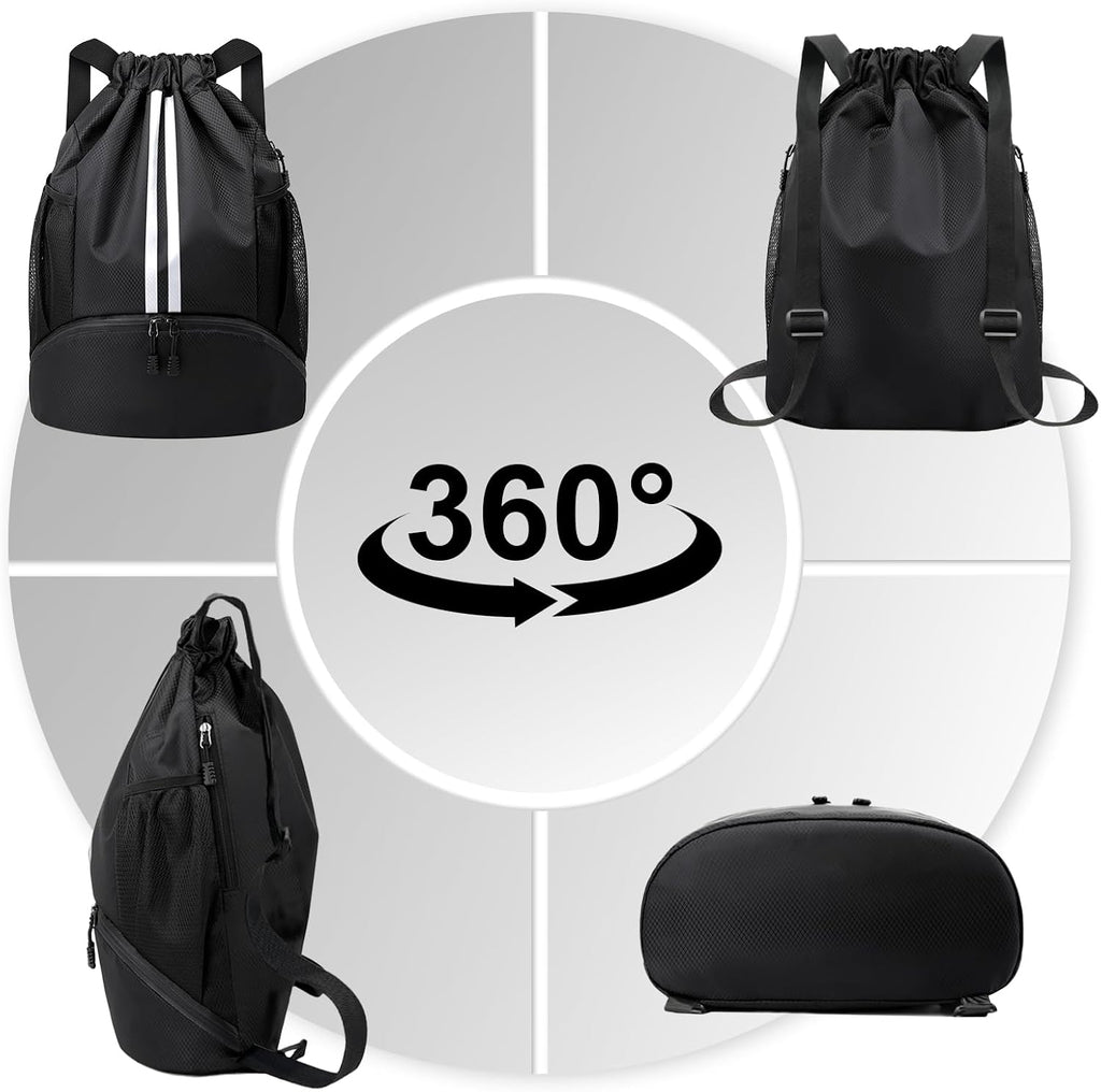 Hoedia Sports Drawstring Backpack - Swim Gym Bag for Women and Men