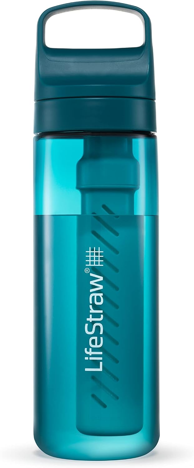 LifeStraw Go Series BPA-Free Water Filter Bottle, 1 L, Clear