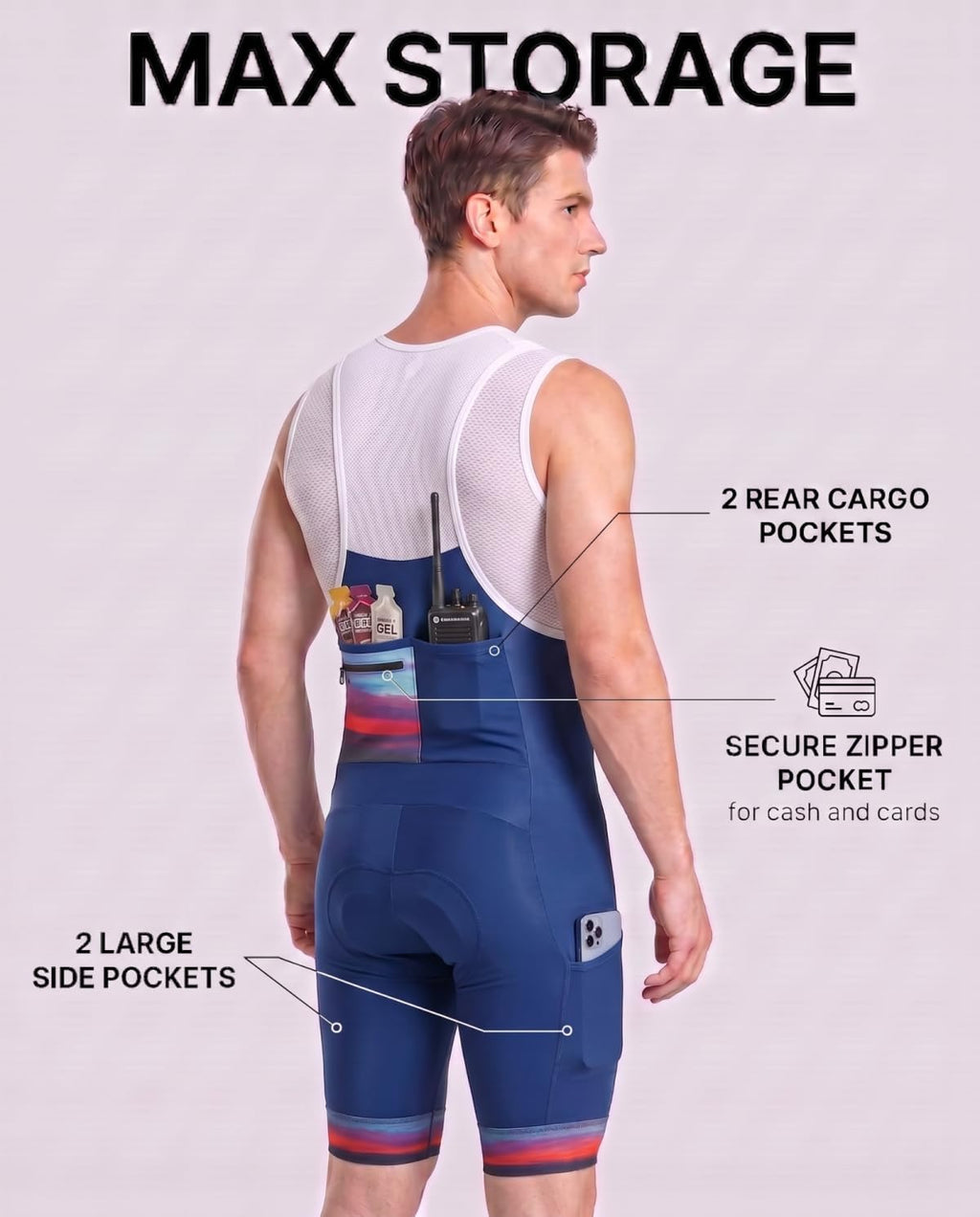 CEROTIPOLAR Men's Cycling Bib Shorts with 4D MaxCool Pad, Ergonomic Cut