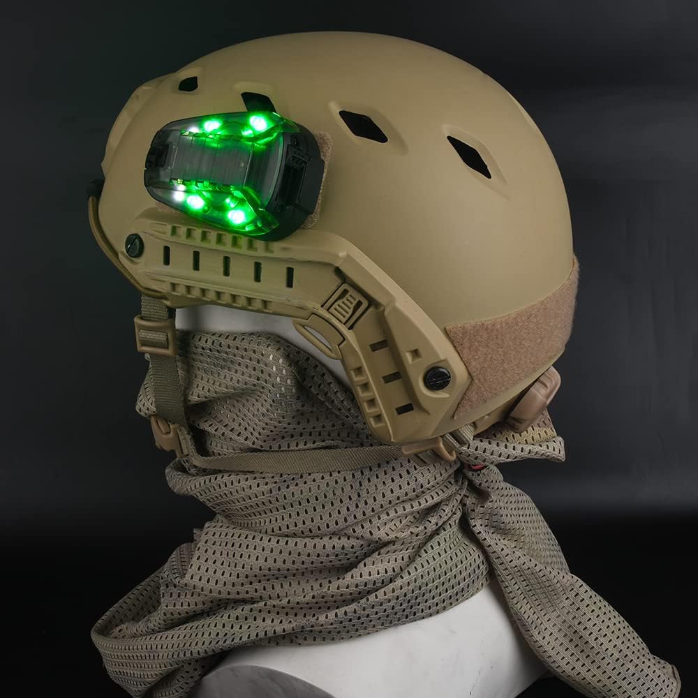 NOBUHIRO 4 Modes Tactical Helmet Light with Visible LED+IR Constant/Strobe