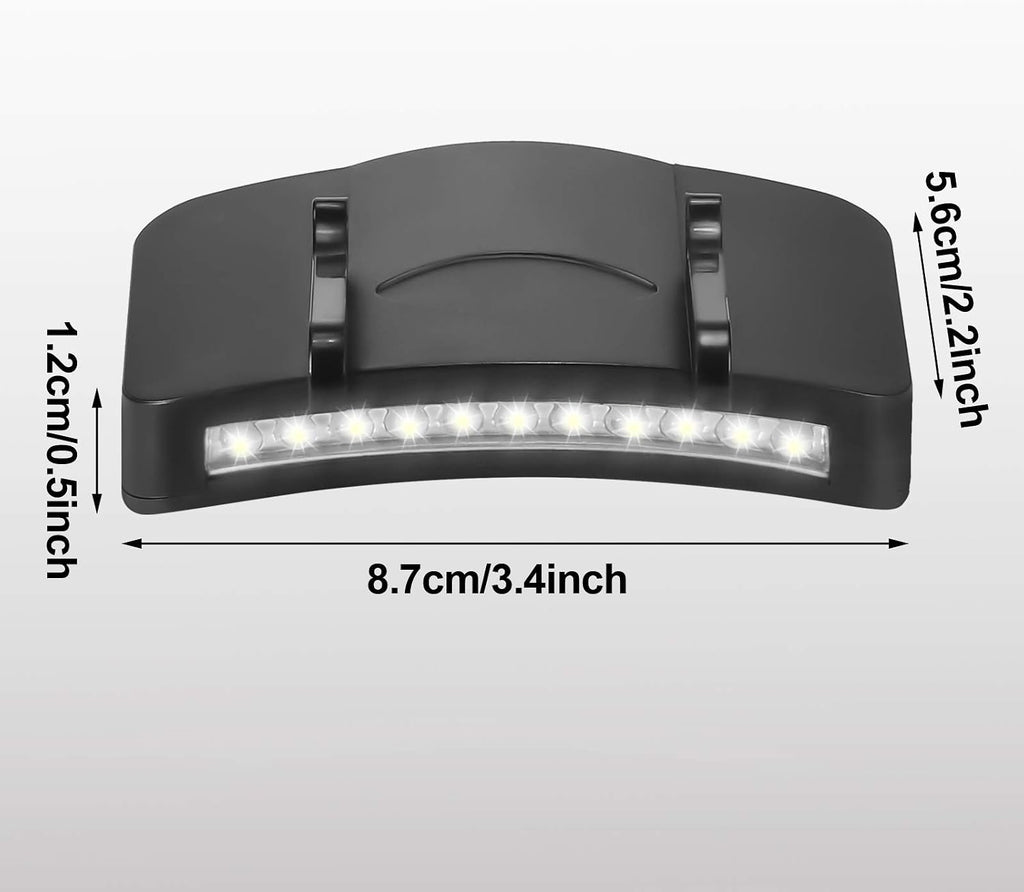 Mudder 4 Pcs Black Hat Lights Clip on Battery Powered 11 LED Cap Flashlight