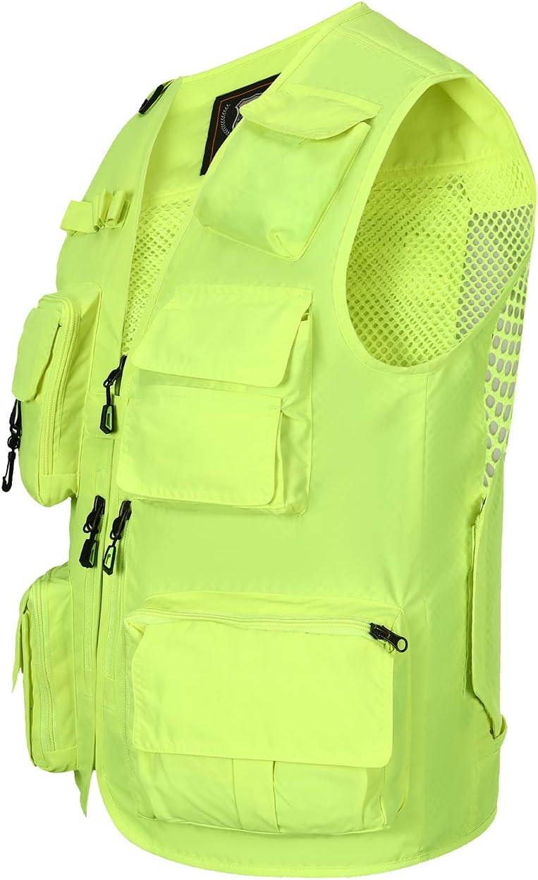 Hbufnha Outdoor Fishing Hunting Vest Multi Pockets Work Cargo Jacket