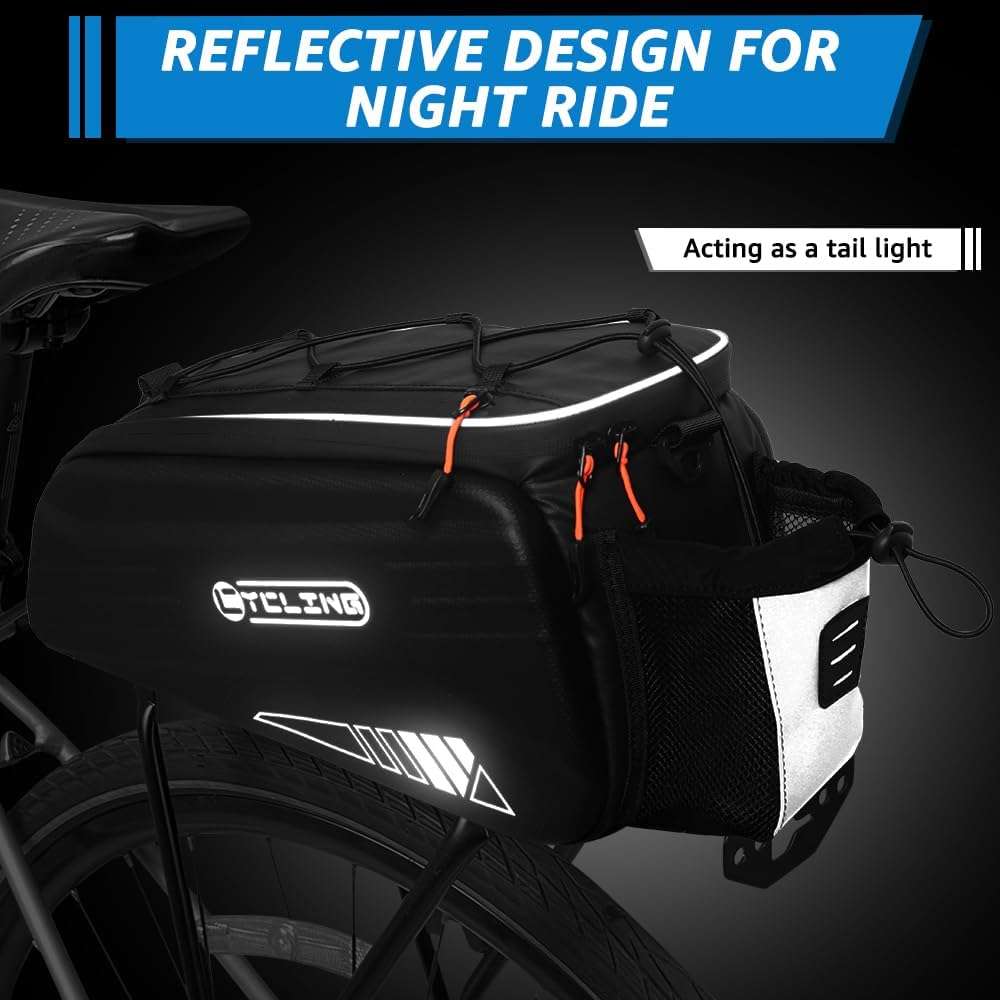 WOTOW Bike Bag for Bicycle Rear Rack - Waterproof Hard Shell 10L