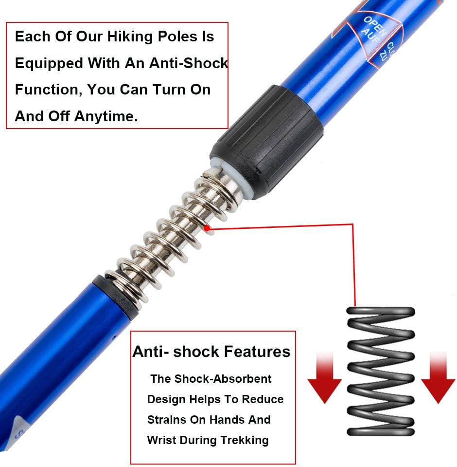 Aihoye Hiking Trekking Poles, 2 Pack Walking Hiking Sticks for Men &Women