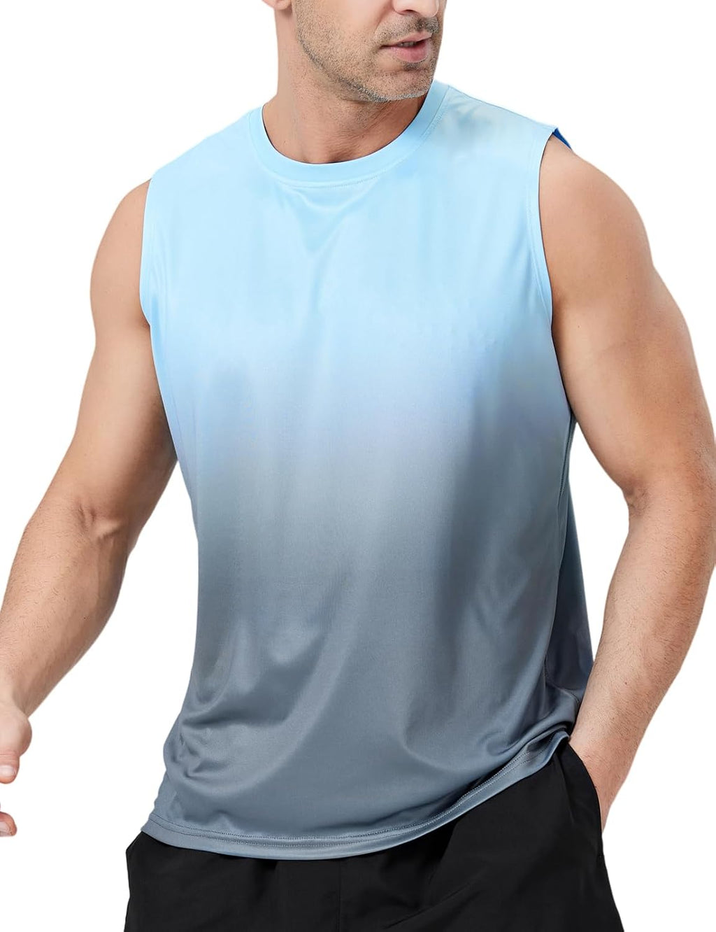 Men's Sleeveless UPF 50+ Swim Shirts Quick Dry UV Workout Tank Top