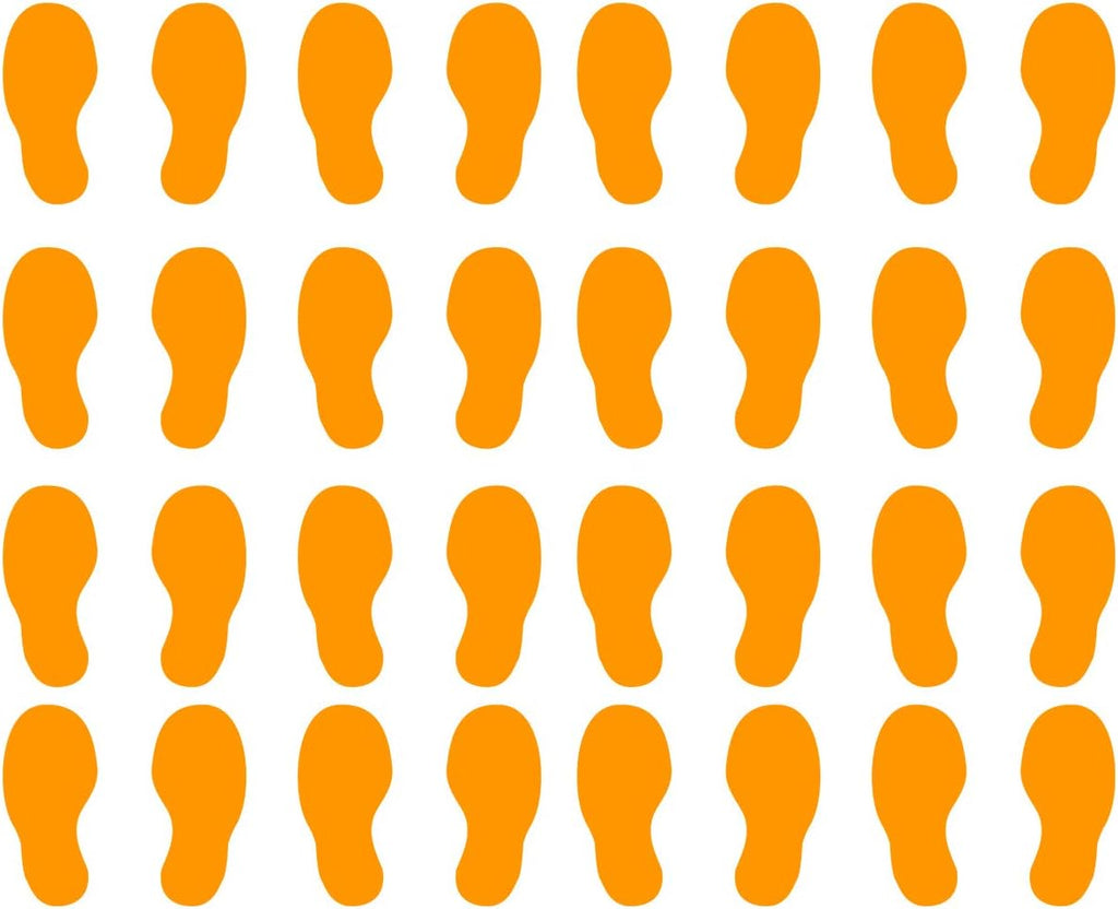 VWAQ Shoe Print Footprint Vinyl Decals - Peel and Stick Floor or Wall Stickers - 32 PCS (Sky Blue)