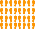 VWAQ Shoe Print Footprint Vinyl Decals - Peel and Stick Floor or Wall Stickers - 32 PCS (Orange)